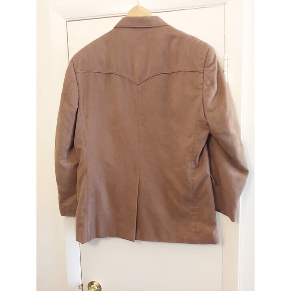 Laredo Clothing Ivory Stripe Western Sport Coat Blazer Micro Suede Yoke XL 44R - Picture 7 of 8